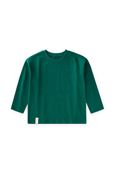 Cigit Сезонна базова тениска 8-14 години зелена