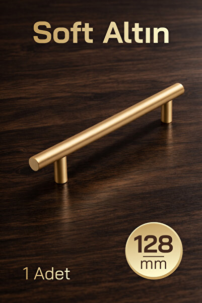 Badem10 1 Adet Alteta (128 mm) Soft Altın Metal Mobilya Mutfak Çekmece Dolap ...