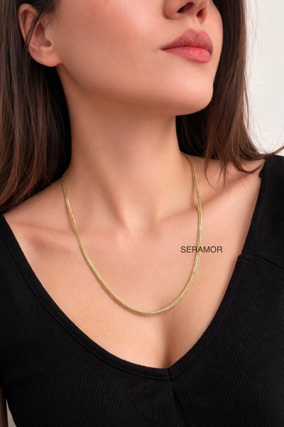 SERAMOR 14K altın renk kuyumcu işçiliği ithal XUPING balıksırtı kolye