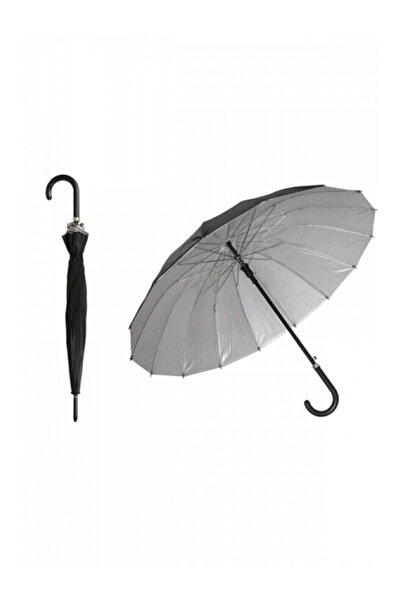 ÇAYLAR AVM Şemsiye 90 cm – 12 Telli Siyah Dış, Gümüş İç – Baston Skybelt Büyü...