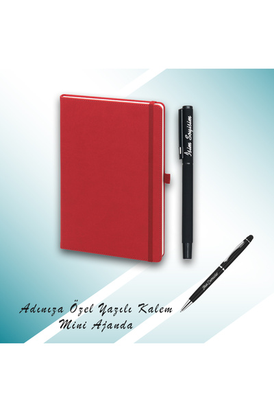 OEM Adınıza Özel Lazer Baskılı Kalem ve Mini Ajanda | Kişisel Hediye Seti