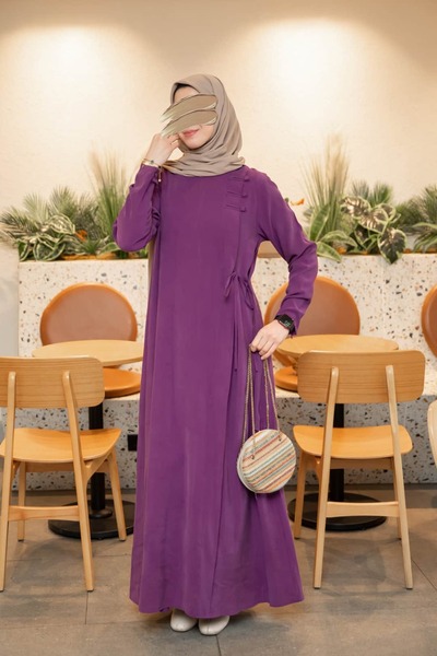 Nissra Ankanoor Side Tie Brit Buttoned Modal Dress Anka265141