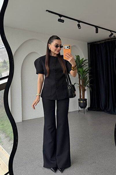 Gizem Ecemiş Litary Siyah Balon Kol Takım