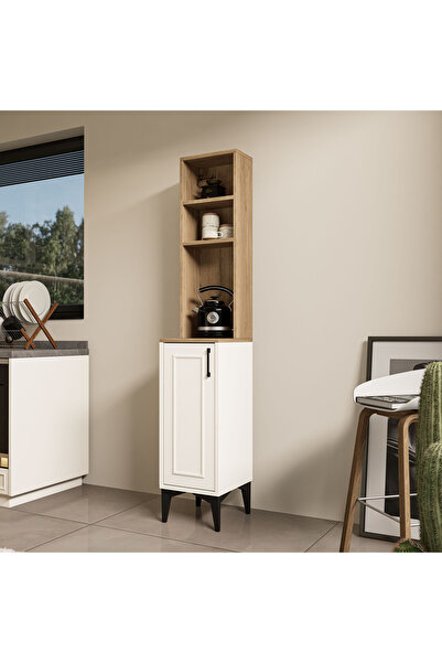 Mezza 5241 MIVA Kahve Köşesi (Çıtalı) Çok Amaçlı Dolap 1 Kapaklı Kiler Mutfak...