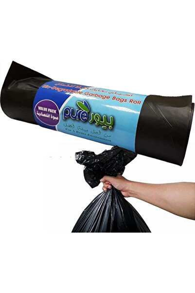 Pure BLACK GARBAGE BAGS, 80CM X 110CM - Large, 20MICRON, 300PCS/BL, VIRGIN HDPE OXO BIO DEGRADABLE