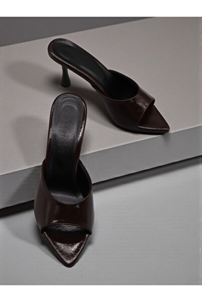 HFKY Women's Pointed Toe Heeled Slippers