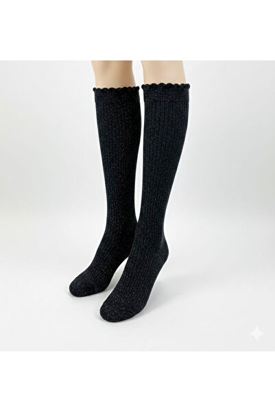 Pimody Women's Knee-Length Glittery Thick Socks
