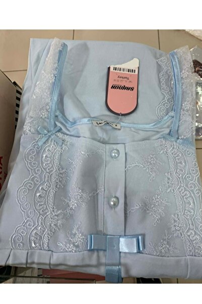 Şahnur Cămașă de noapte pentru femei cu mâneci zero și detalii din dantelă