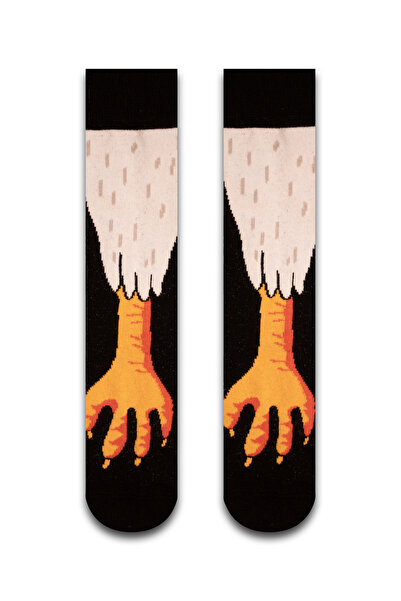 Neşeli Çoraplar Siyah Horoz Ayağı Unisex Çorap
