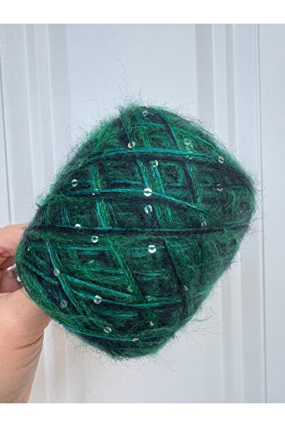 Şebnemhobiyarn Pullu Yeşil Moher Tasarım 100 gr