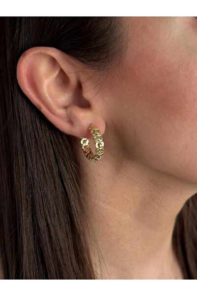 Luseda Vip Chain Form Hoop Earrings