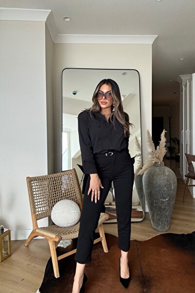 Sohotique By P Crepe Fabric Pencil Pants Black