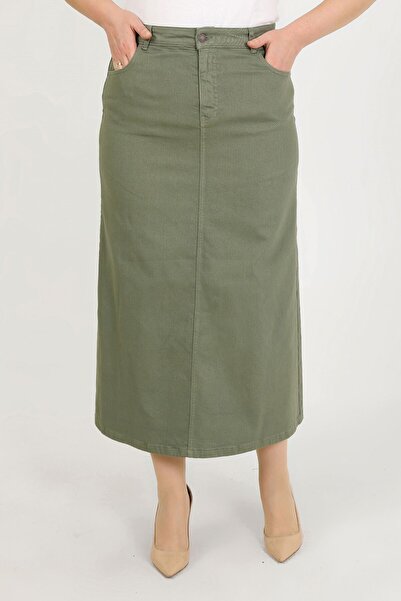 vl vellichor Plus Size Tight Skirt - Green