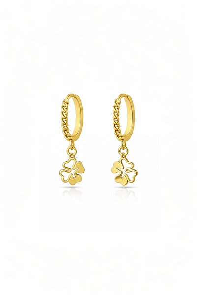 Yamaner Kuyumculuk Yonca Sallantılı Halka Küpe