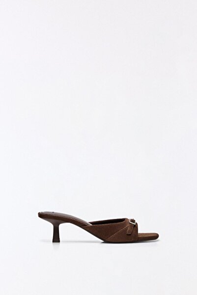 Bershka Buckle heeled mules