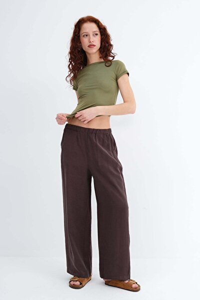 Addax Elastic Waist Modal Trousers Pn8408