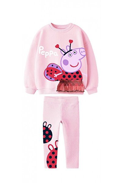 Lolliboomkids Pink Color 3D Skirt Embossed Detailed Top and Bottom Set