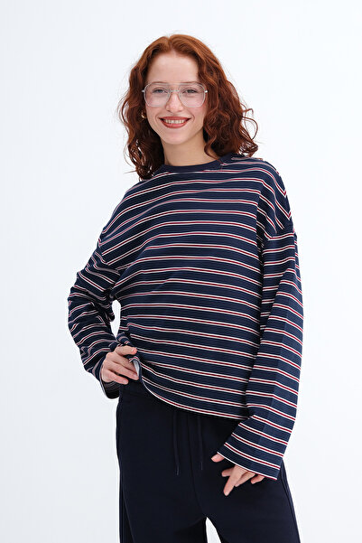 Addax Striped Long Sleeve T-Shirt P13113