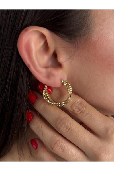 Luseda Vip Gold Crushed Hoop Earrings