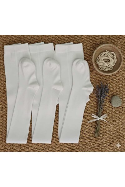 Moonrise Socks Children's Cotton Plain White Tights 3 Pieces