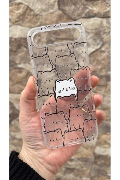 Vip Case Tecno Spark Slim Compatible Clear Case with Manycat Pattern, Transpa...