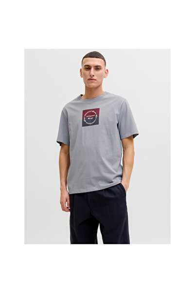 Jack & Jones Jorcatskılls Square Branding Tee Ss Cn Gray Men's T-Shirt 12290856