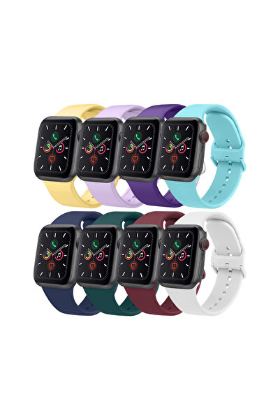 Dotail Set of 8 Baklon Smartwatch Straps, 42/44 mm, compatible with Apple Wat...