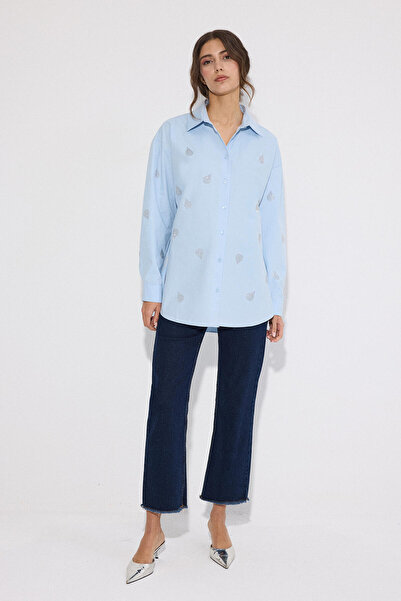 Touché Privé STONE EMBROIDERED POPLIN SHIRT