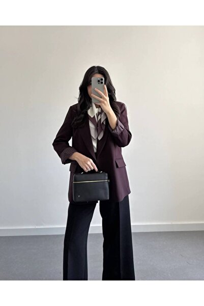 Bena Boutique Mürdüm Blazer Ceket