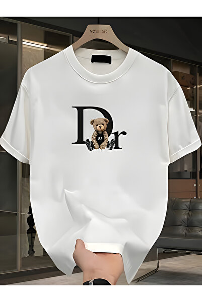 EFFRENATU Tricou unisex cu imprimeu text – Guler rotund, mânecă scurtă, casual