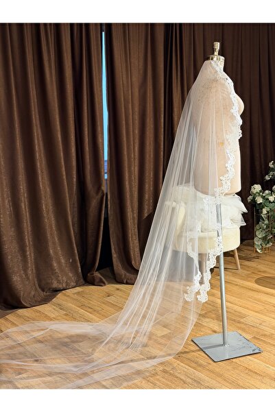 MODA Gelinlik Duvağı-Kenarsulu dantelli Duvak