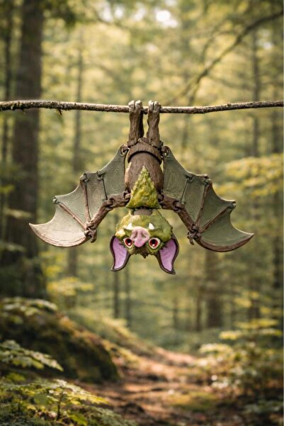 Hd Marketim تمثال خفاش بجناح متحرك للزينة في الحديقة وسطح المكتب مع آلية جناح...