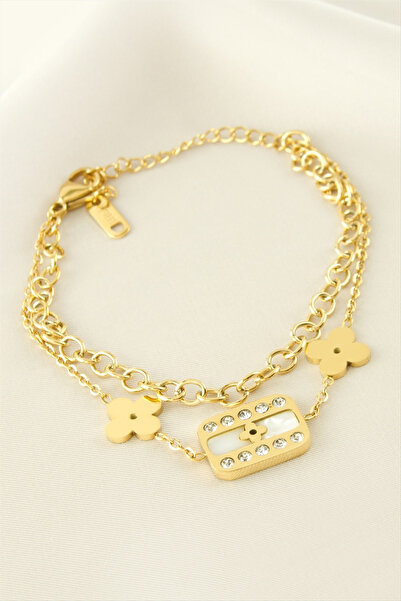 Bijuteri Net Flower Steel Bracelet