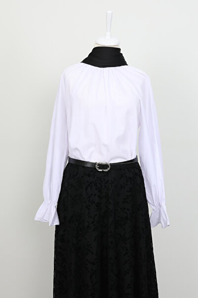 Lamia Giyim Kadife İşleme Tül Etek Siyah