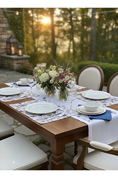 White Alamode Imprimat digital rezistent la pete, cu efect de broderie, model...