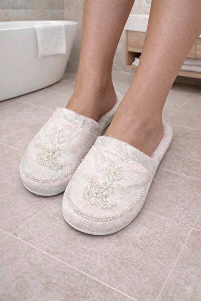 VEVİEN HOME Papuci de baie și de casă cu talpă groasă, cu motiv perlat, tip p...