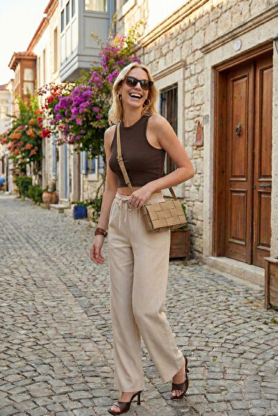 Lela Wide Leg High Waist Wide Leg Trousers Pants 668Yp5424