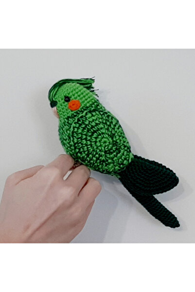 nildamigurumi Amigurumi Örgü Oyuncak Yeşil Sultan Papağan Muhabbet Kuşu