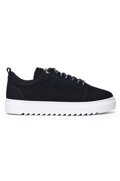 martin valen Men's Low Ankle Suede Black Sneakers