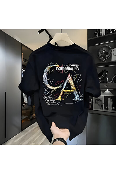 EFFRENATU Tricou unisex cu imprimeu text – Guler rotund, mânecă scurtă, casual
