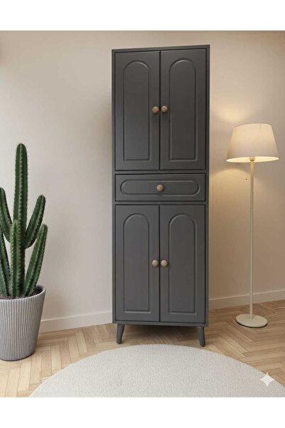 FUHO Eva Bohem Çok Amaçlı Dolap Antrasit Mdf Kapak