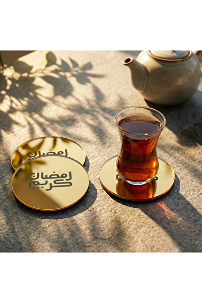 iwa concept Set de 6 suporturi rotunde din acril Kufi Ramadan Kerim - Decor m...