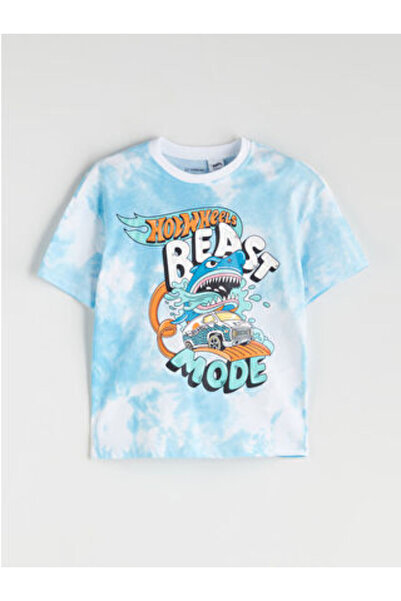 LC Waikiki Modanova Sezon Blue Hot Wheels Printed Boy's T-Shirt