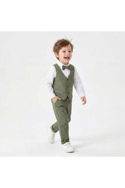 Kidohug Elegant boys' suit, Kidohug, 4 pieces: White shirt, Long pants, Vest,...