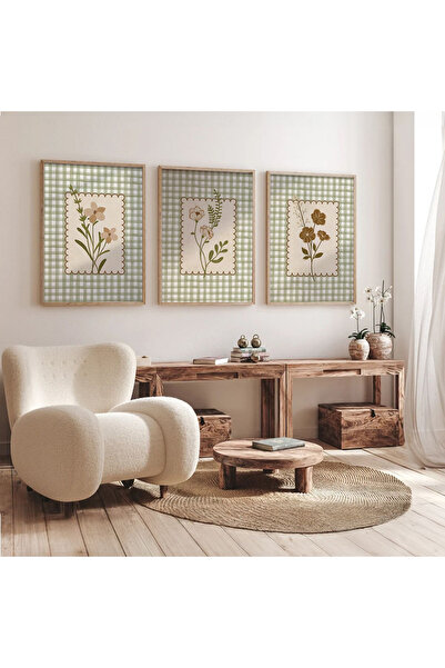 Dekorsiahome Set de 3 piese cu cadru din lemn pentru sufragerie, hol, bucătăr...