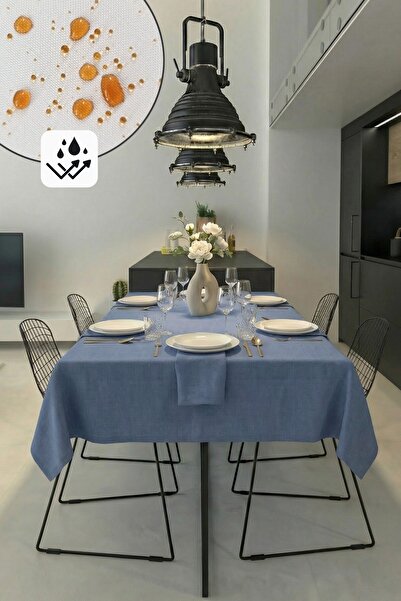 cotton maison Dertsiz Panama Linen Premium Tablecloth - Water and Stain Repel...