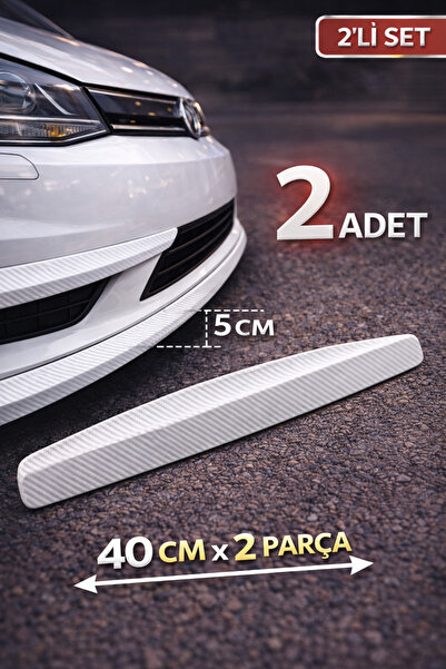 TOYFEST Protector pentru bara de protecție cu model carbon alb 40cm Negru Set...