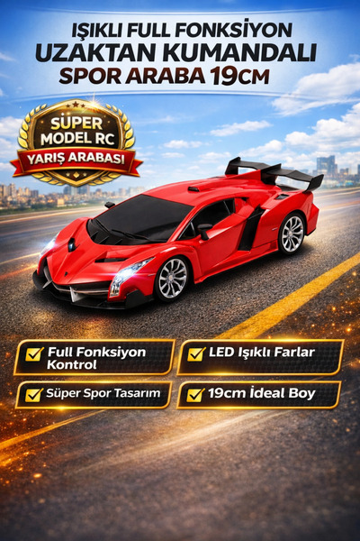 TRENDZONE Uzaktan Kumandalı Işıklı Lamborghini Spor Araba 19cm | Full Fonksiy...
