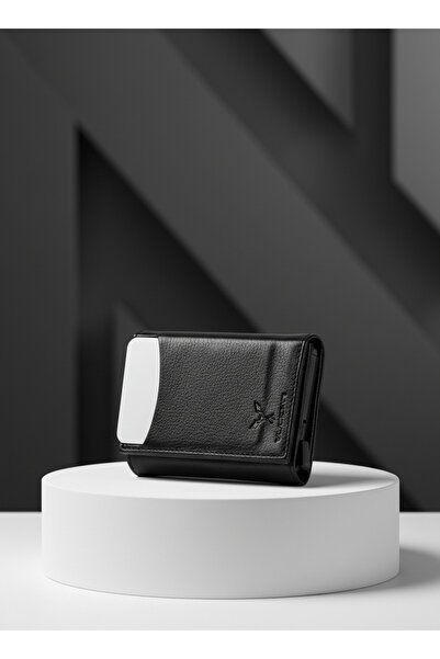 wallet shop Siyah Otomatik Mekanizmalı Erkek Deri Cüzdan – Kartlık ve Para Bö...