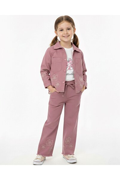 VOY KİDS طقم عيد أنيق للفتيات من 5 إلى 12 سنة، مكون من 3 قطع مع بنطلون كتان ب...